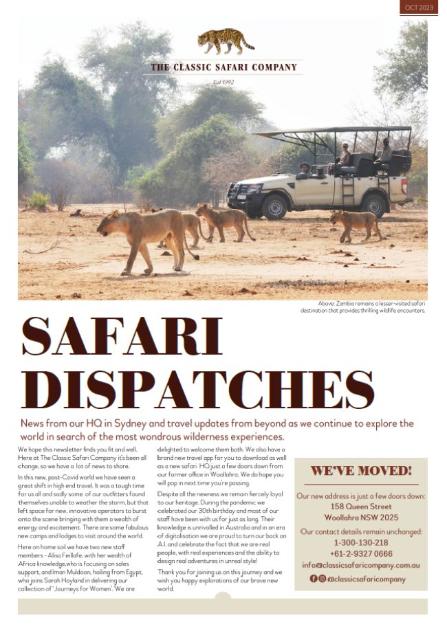 Safari Dispatches: Our New HQ. Safari news from the Classic Safari Company