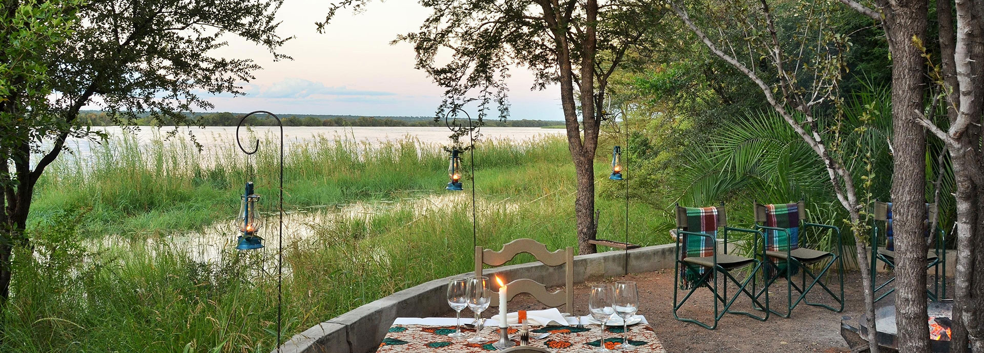 Endless views of the Chobe River can be enjoyed over a meal at Bakwena lodge in Botswana