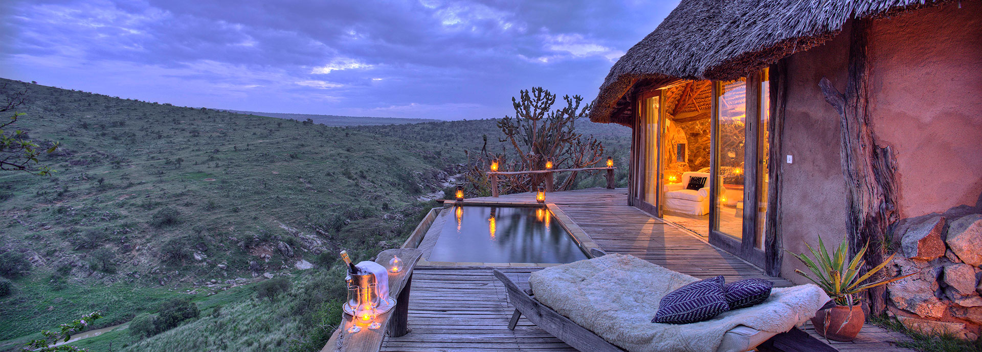 A room full of rustic luxury at Borana Lodge in Kenya's Laikipia