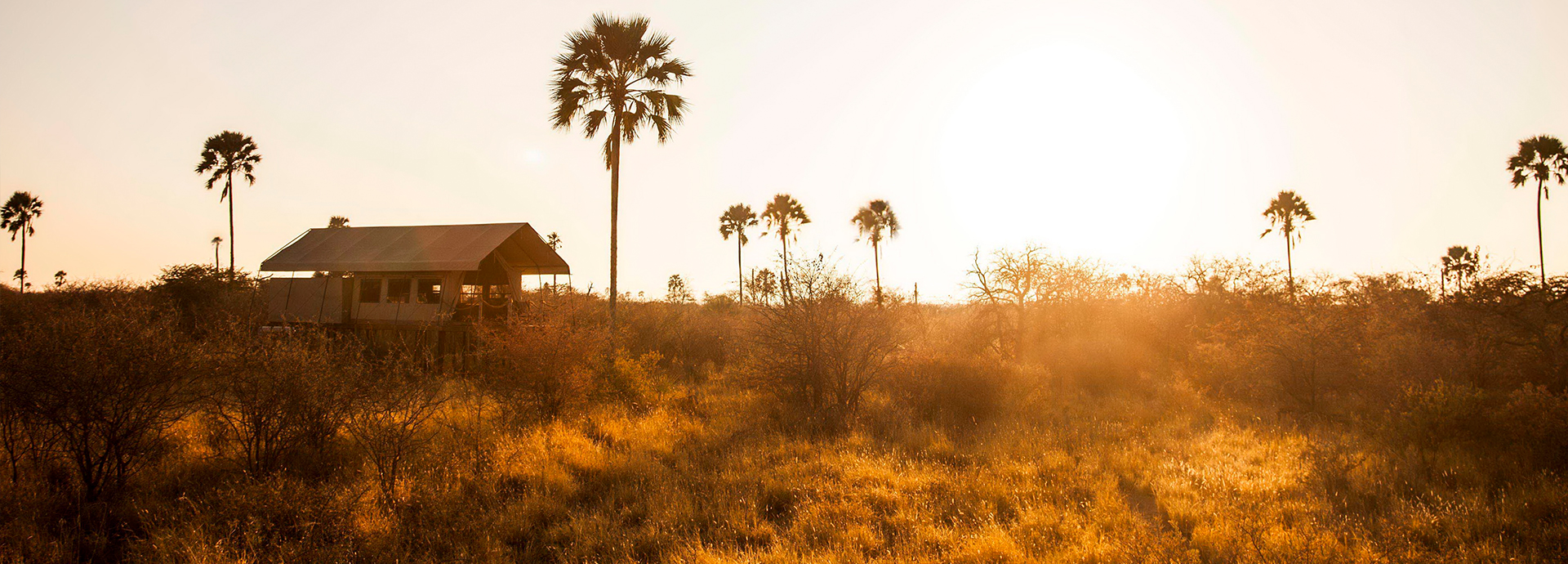 Sunset at Camp Kalahari in the Makgadikgadi Salt Pans