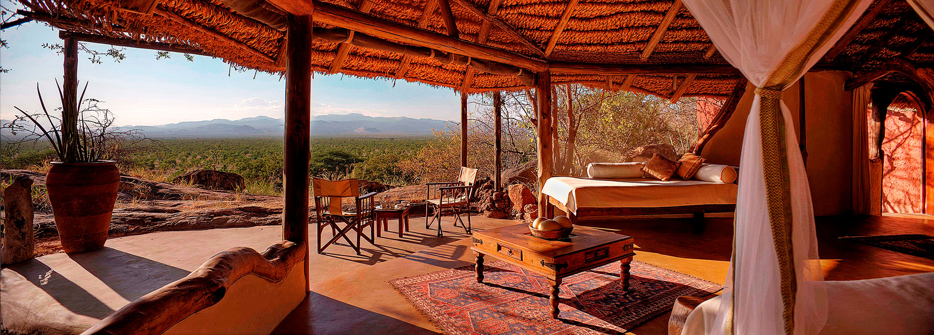 Veer out over the landscapes from the top of the Mughwango Hill at Elsa's Kopje