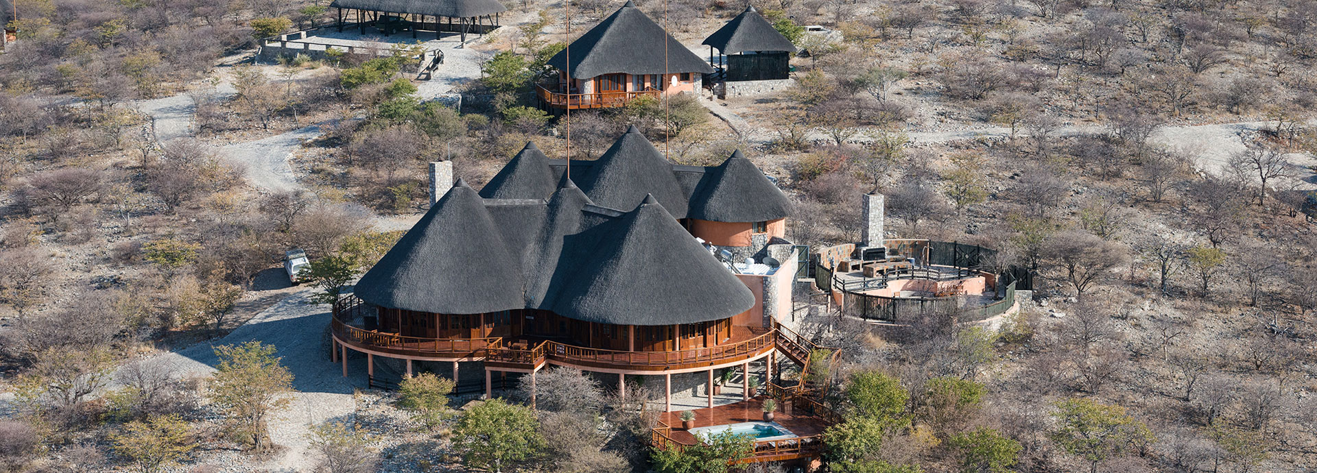 Raised chalets to take in views from all over the reserve at Etosha Mountain Lodge