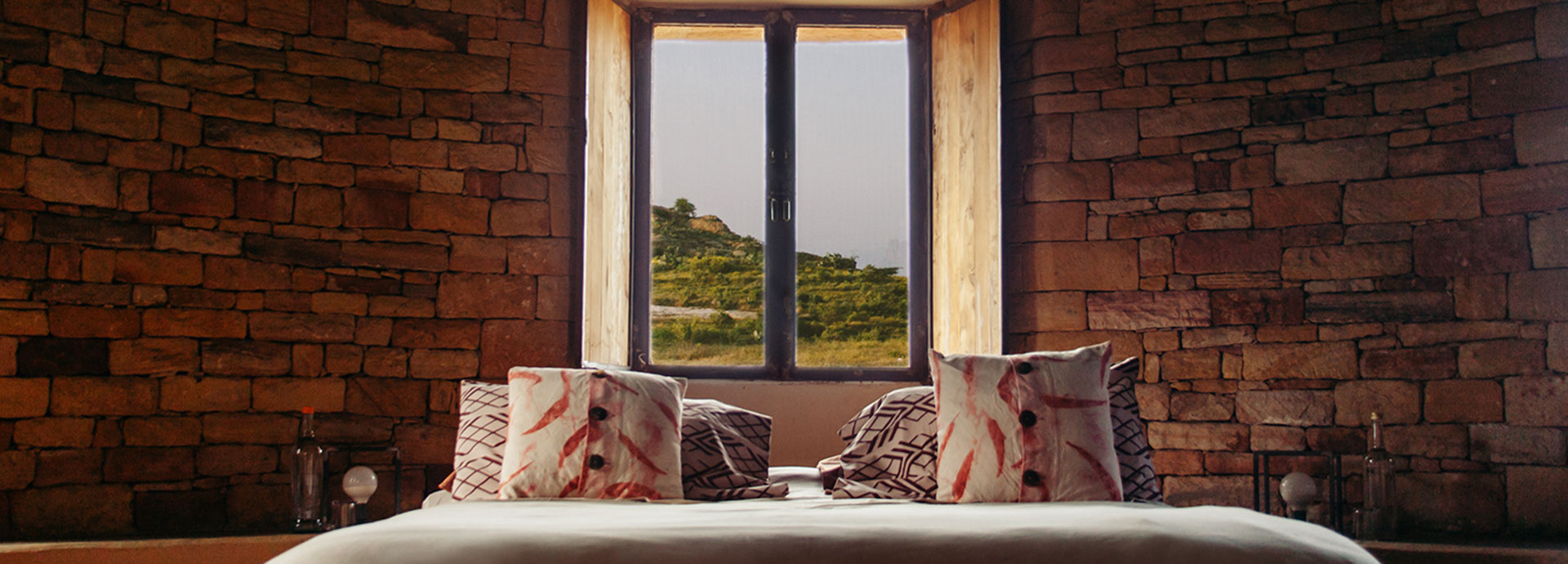 Mountain views from your bed at Gheralta Lodge