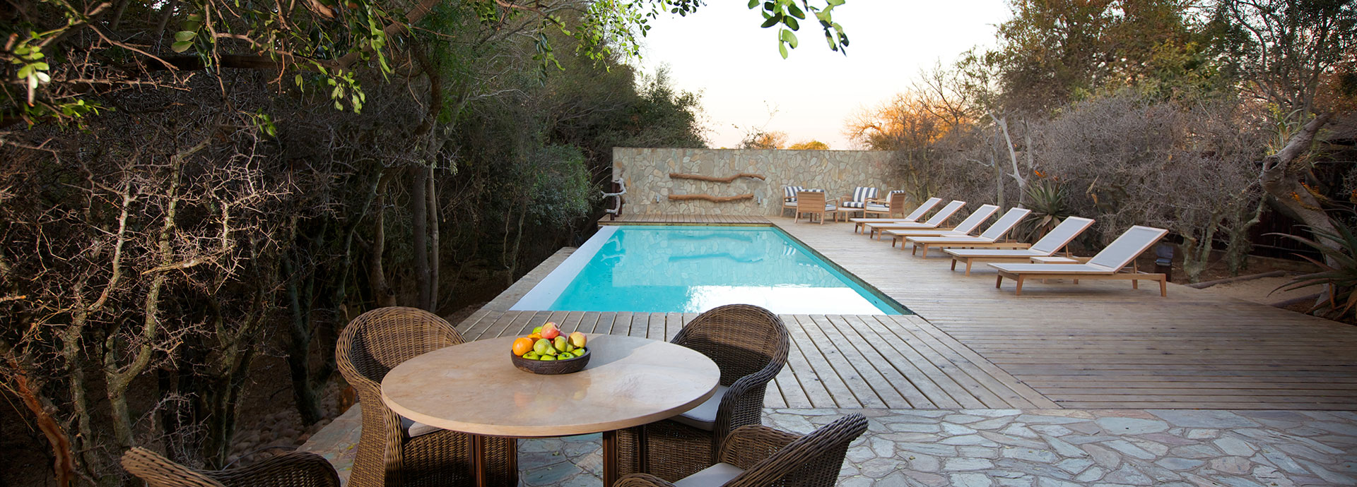 Authentic bush meets the comfort of a dip in the pool at Kapama Buffalo Camp