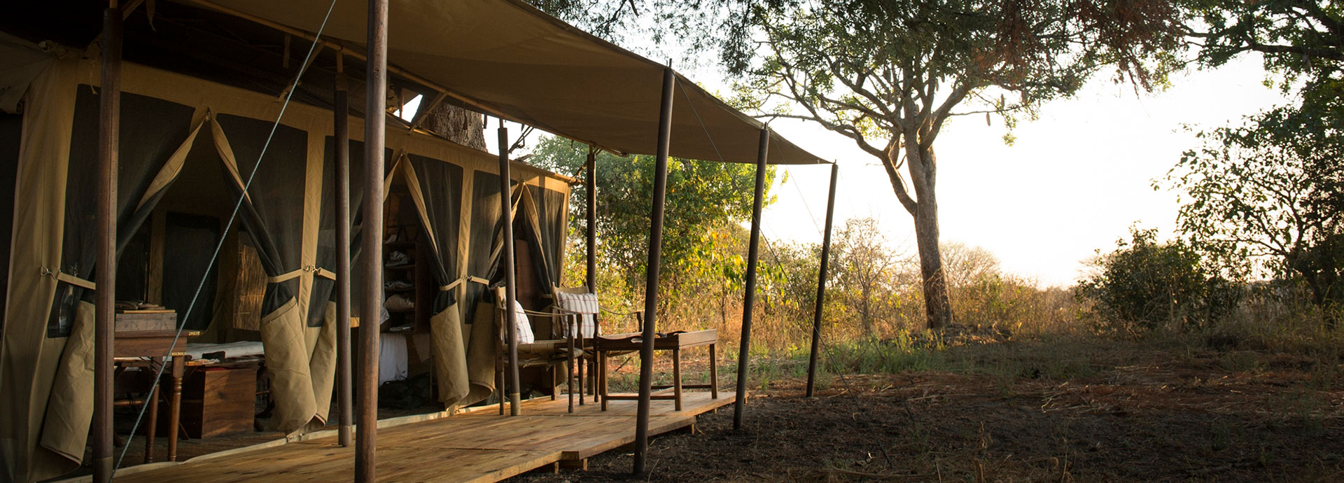 A tented camp blending right into the natural surroundings, leaving little footprint at Chada Katavi
