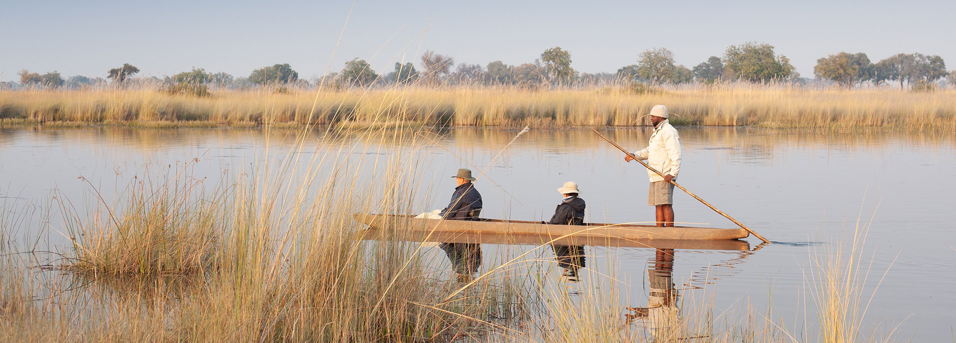 Spot hippo and crocs from the mokoro while at Kwando Splash