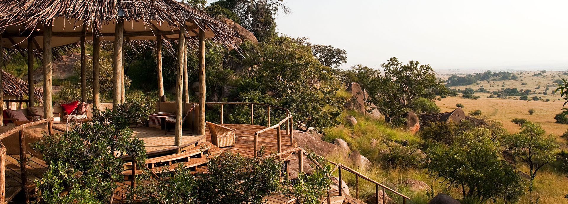 Standing above the surrounding Serengeti Plains is Lamai Serengeti Camp