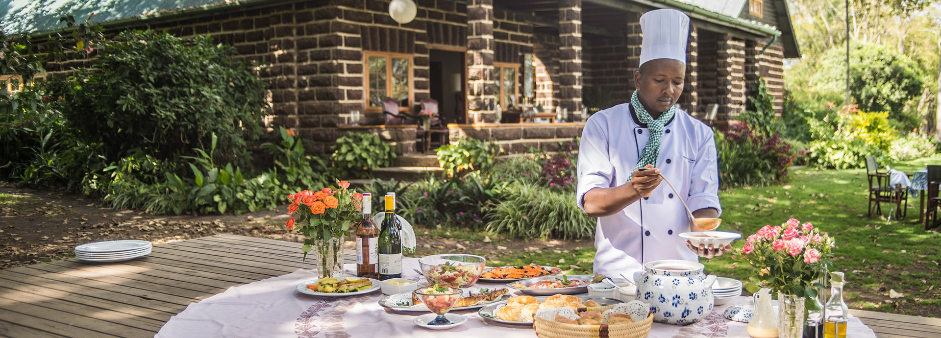 Rustic meals beside a former homestead at Loldia House