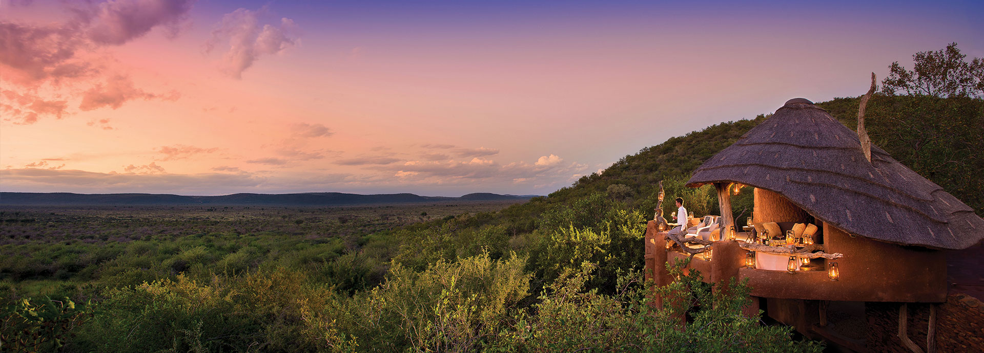 Views far out into the Madikwe Game Reserve from Madikwe Safari Lodge