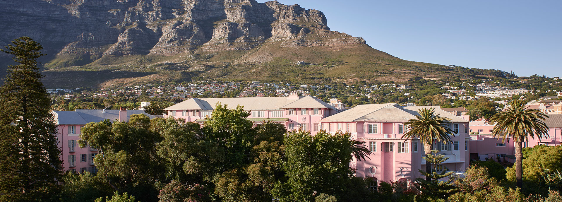 Mount Nelson nestled below Table Mountain in Cape Town South Africa