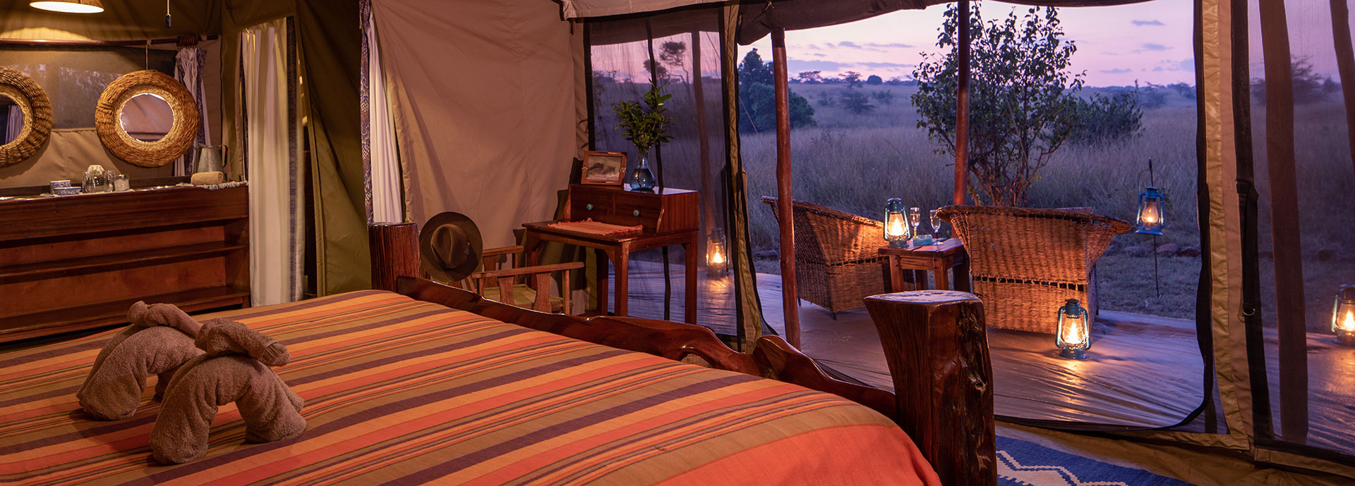 Appreciate the evening skies in the Mara North Conservancy straight from you room at Offbeat Mara