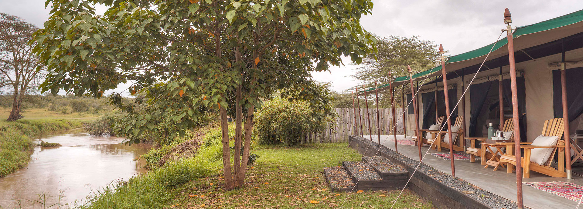 Listen to the grumbling of game across from the Ewaso Nyiro river when at Ol Pejeta Bush Camp