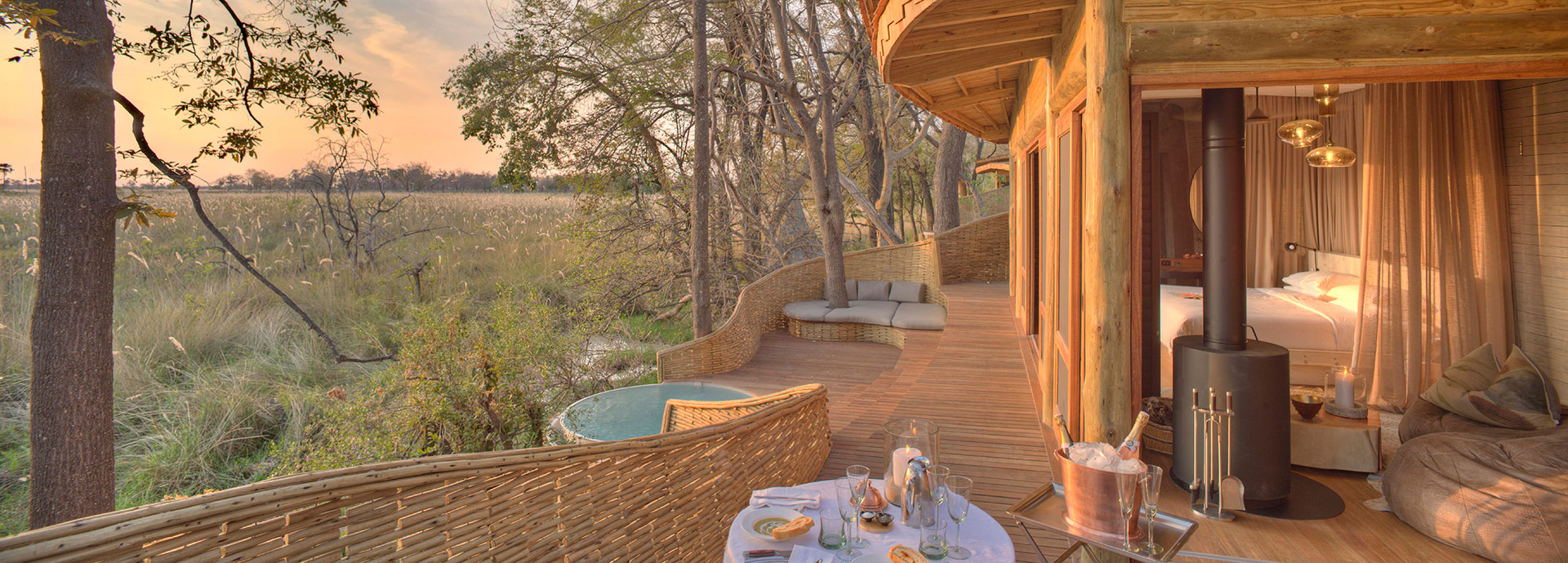 Large outdoor spaces to enjoy R&R from your room at Sandibe