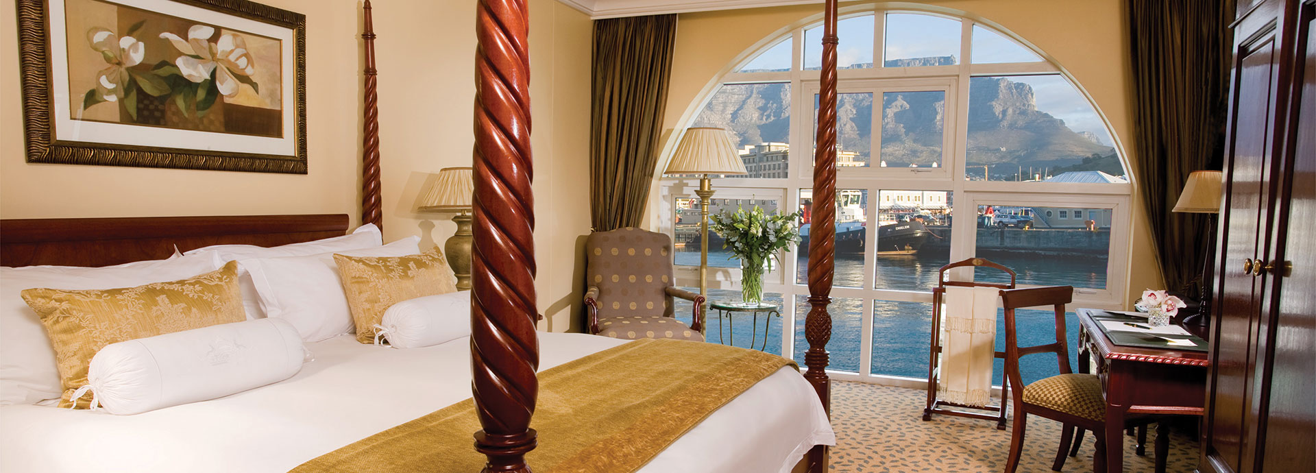 Luxury accommodation with views of Table Mountain at The Table Bay Hotel in Cape Town