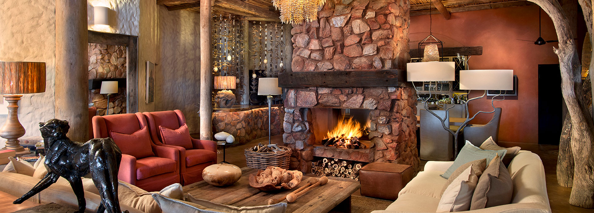 Warm and earthy interiors at Tswalu Tarkuni in South Africa