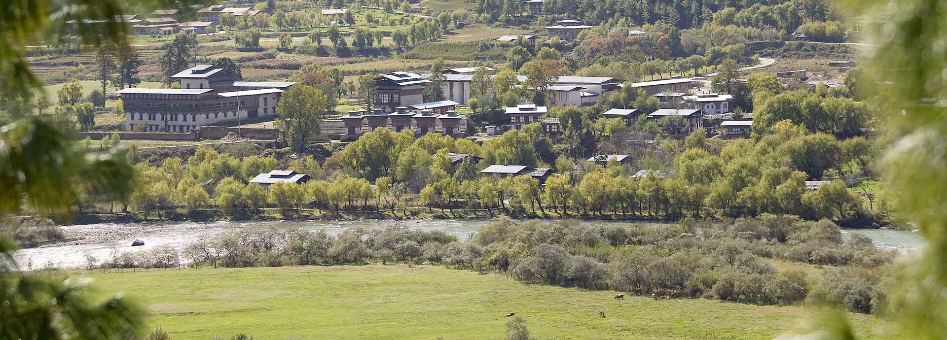Amankora Bumthang is nestled in the Choekhor Valley, adjacent to the first King of Bhutan’s royal palace