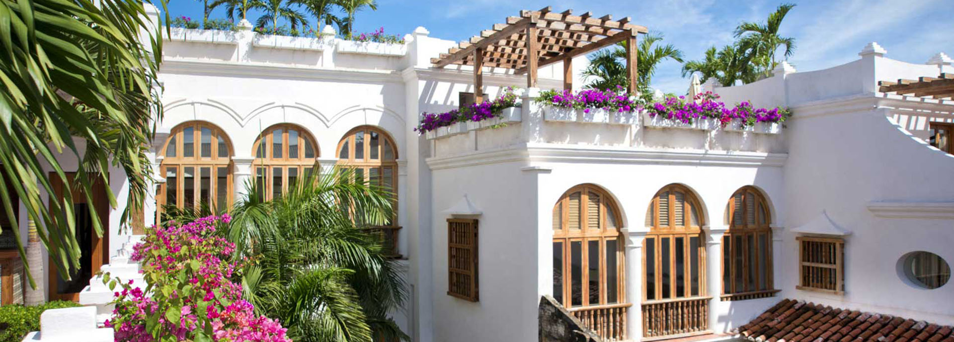 The roof top terrace of Cartagena's Casa San Agustin