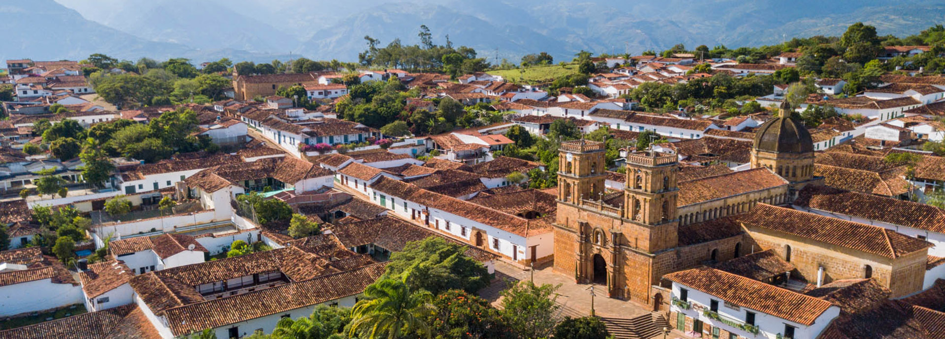 aerial view of Barichara where you can in the luxurious villa - Casa del Presidente
