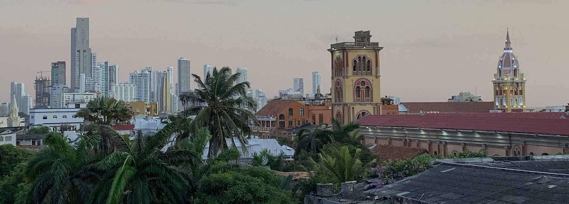 The view of Cartagena on the Caribbean coast from the Bastion Luxury Suite pool