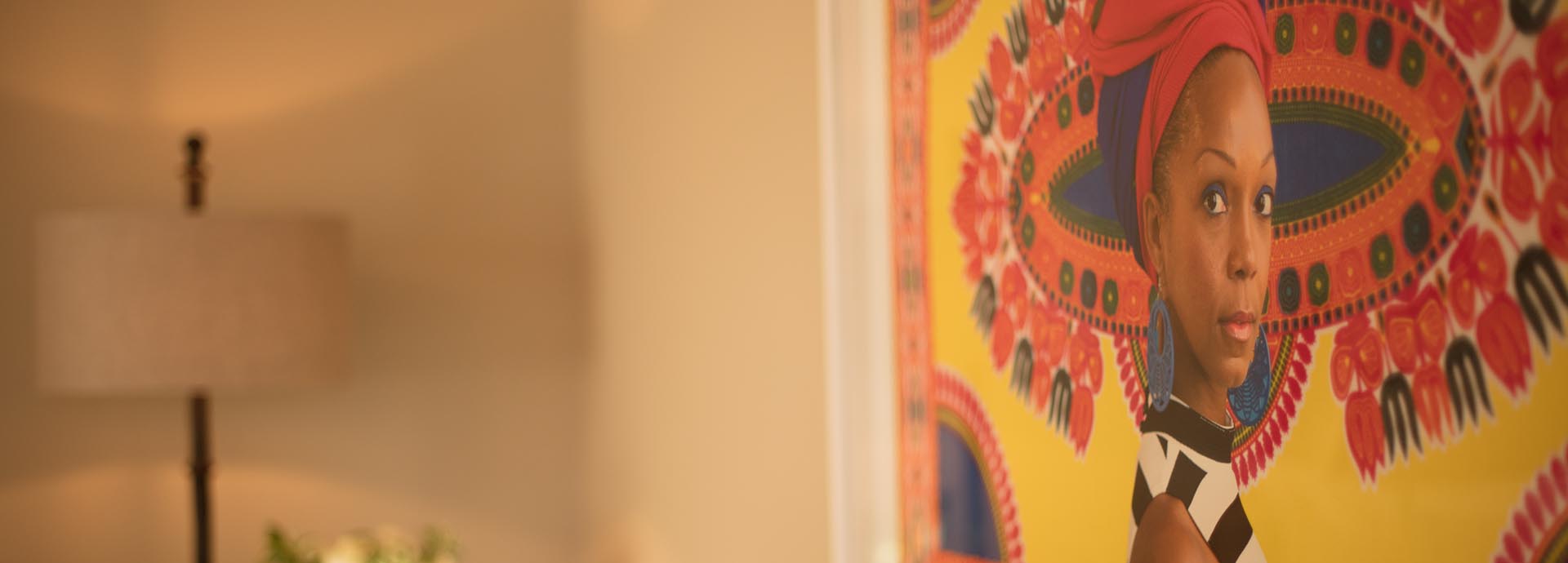 Exquisite African art can be found on the walls at Le Quartier Francais in South Africa