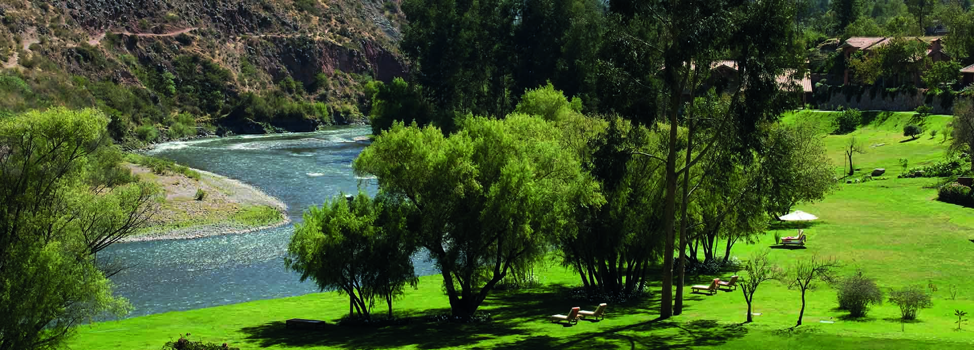 Urubamba River flows past the Belmond Rio Sagardo