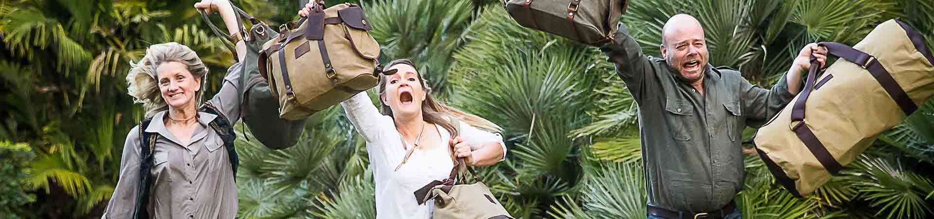 Three people excited for travel in 2021