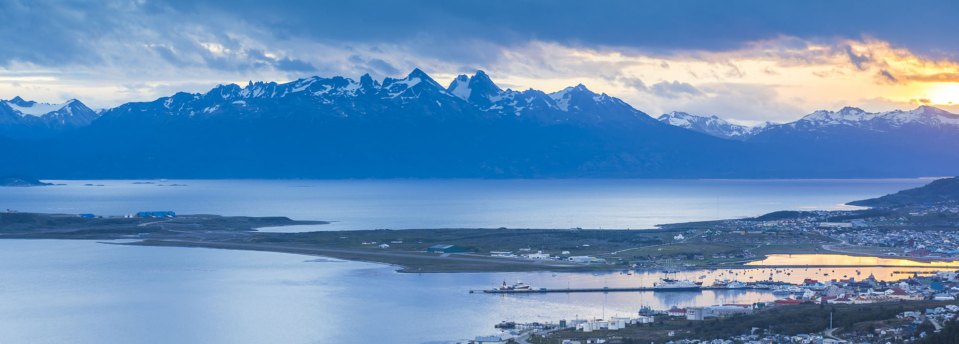 View of Ushuaia the location of Arakur in Southern Patagonia Argentina