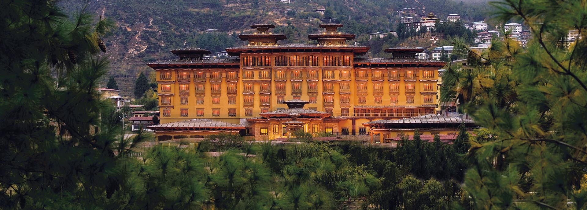 Staying true to Bhutan’s ancient ways, the 5 Star Taj Tashi Hotel blends Dzong architecture and modern design.