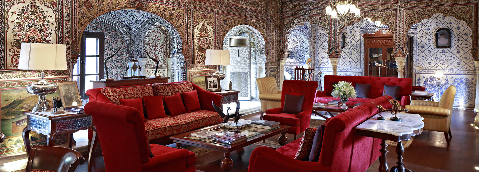 A opulence of this traditional Indian mansion is now a boutique luxury hotel.