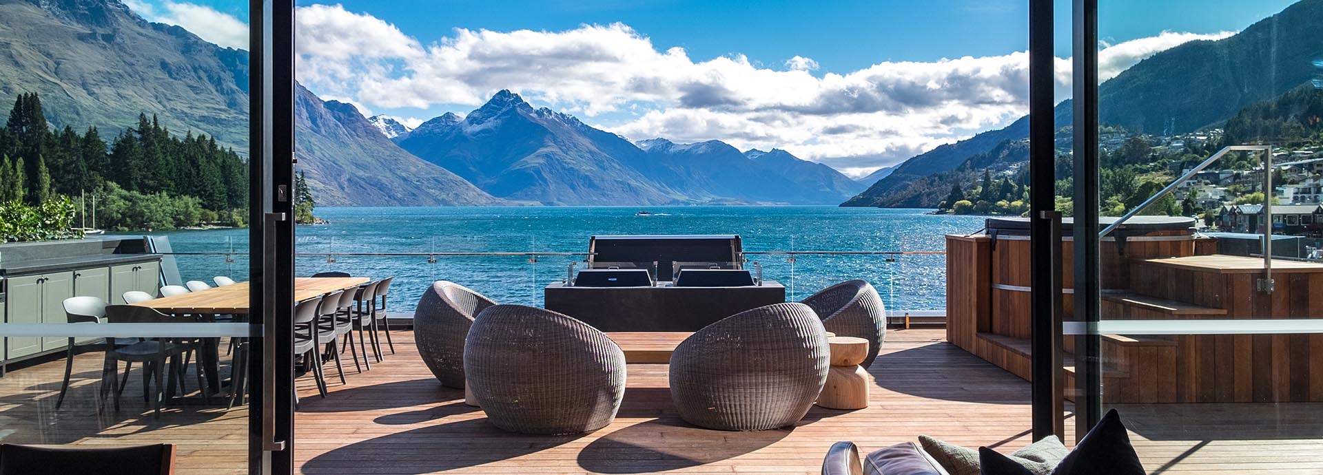 the penthouse view from Eichardts Hotel Queenstown