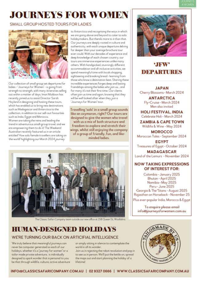 Journeys for Women - small-group hosted itineraries for ladies only