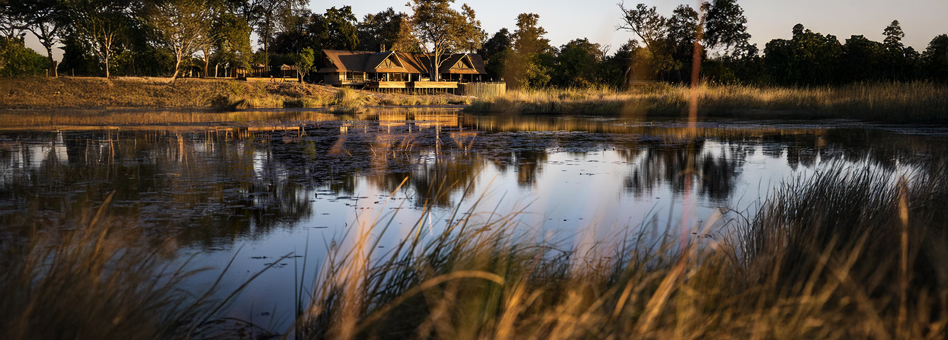 King's Pool Camp on the banks of a lagoon in Linyanti Reserve