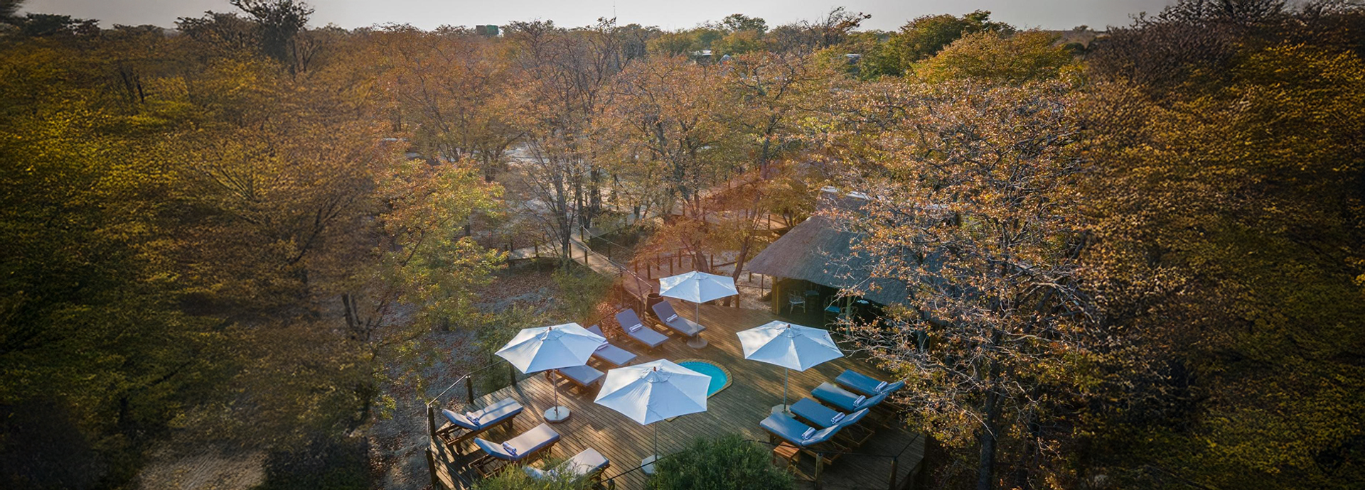 Aerial view of Mankwe Tented Retreat, Botswana