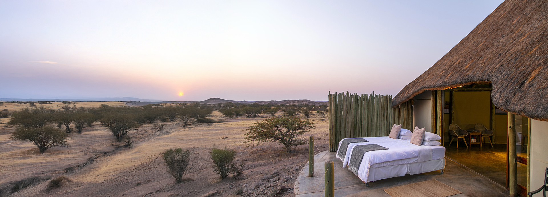 Star bed sleep out overlooking Damaraland, Namibia