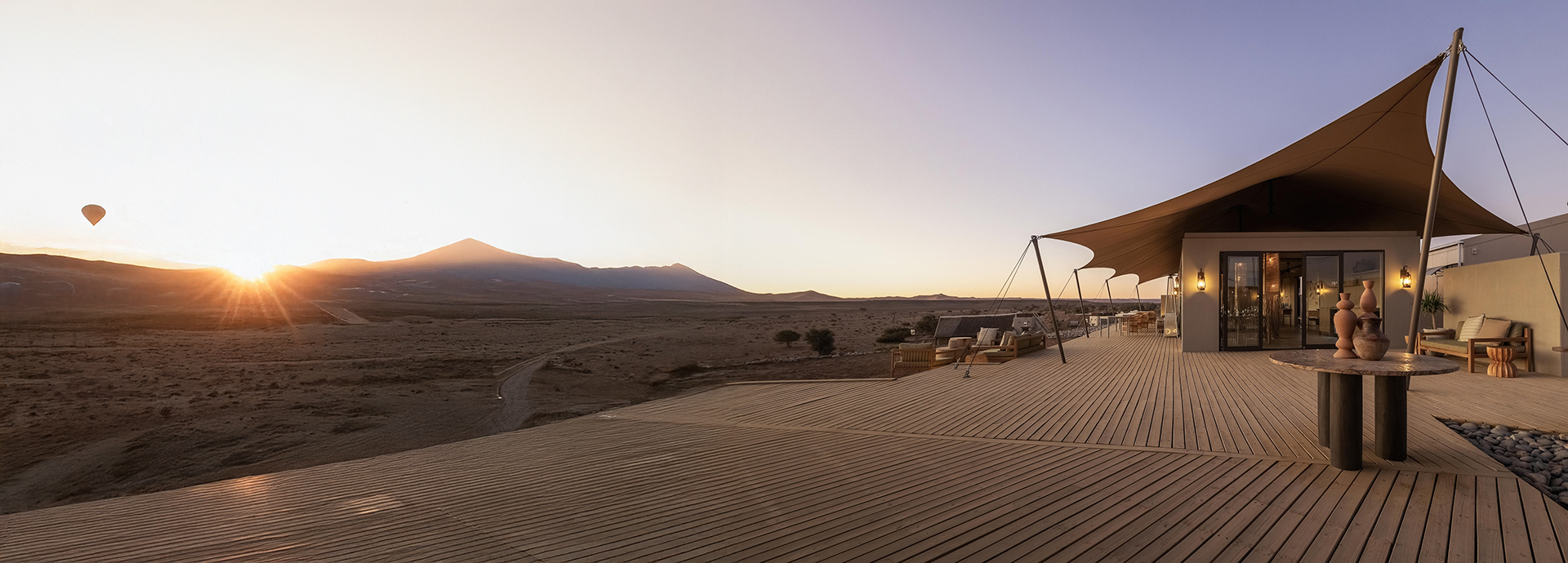 Luxurious private safari villa at Kulala Desert Lodge in Sossusvlei, Namibia