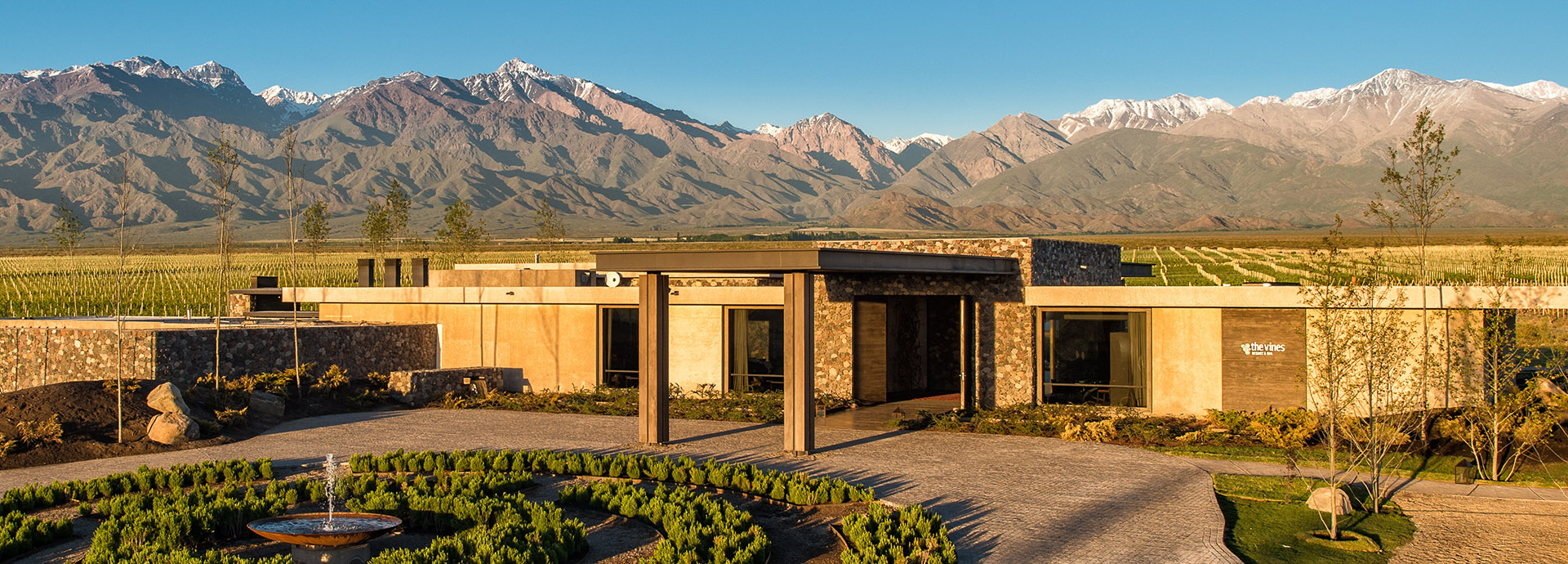Andean mountain backdrop to the luxurious Vines Resort & Spa in Mendoza, Argentina