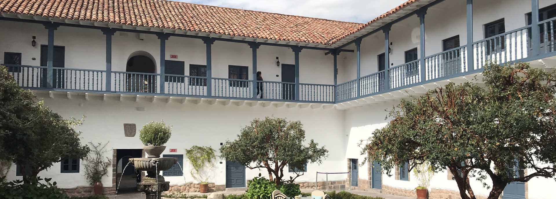 Cusco's Belmond Palacio Nazarena courtyard garden