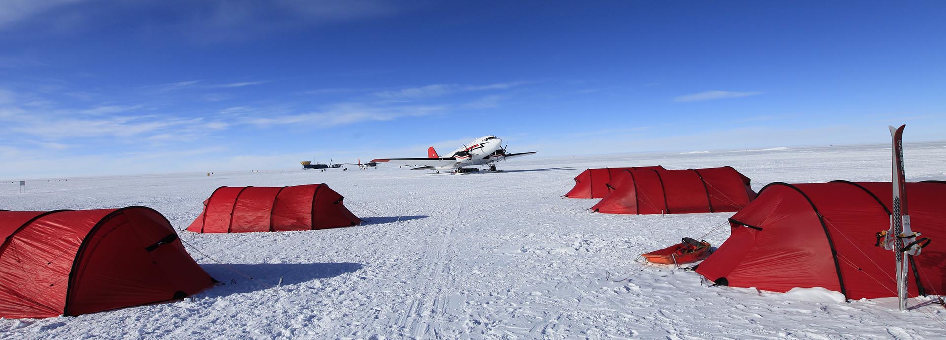 Overnight camping on the ice during Antarctica holidays