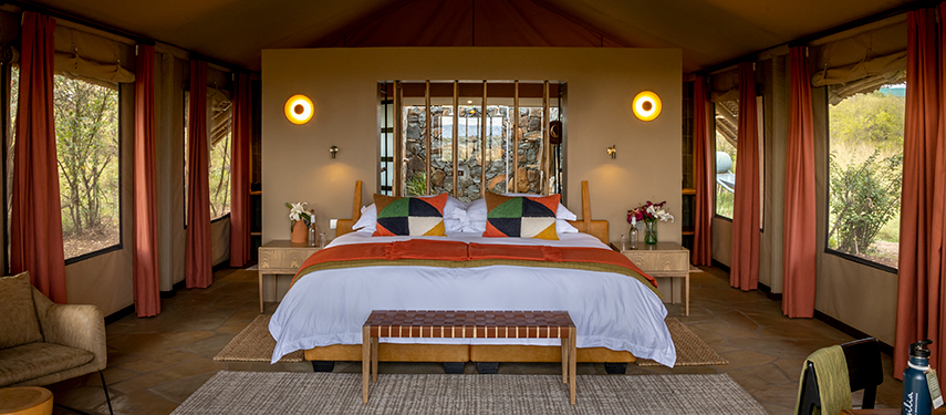 Naboisho safari Camp's luxurious double suite in Kenya