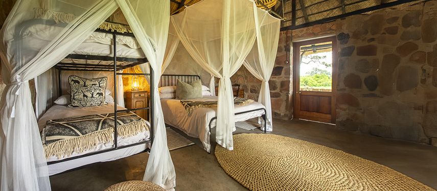 Cosy family suite at Bumbusi Wilderness Camp