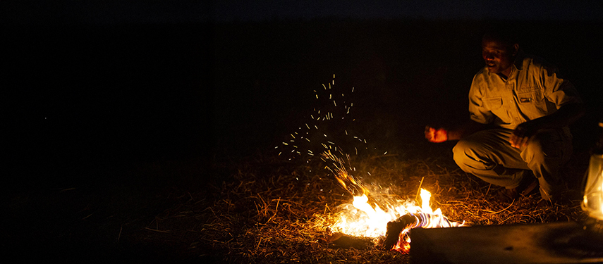 Campfire at Busanga Bush Camp