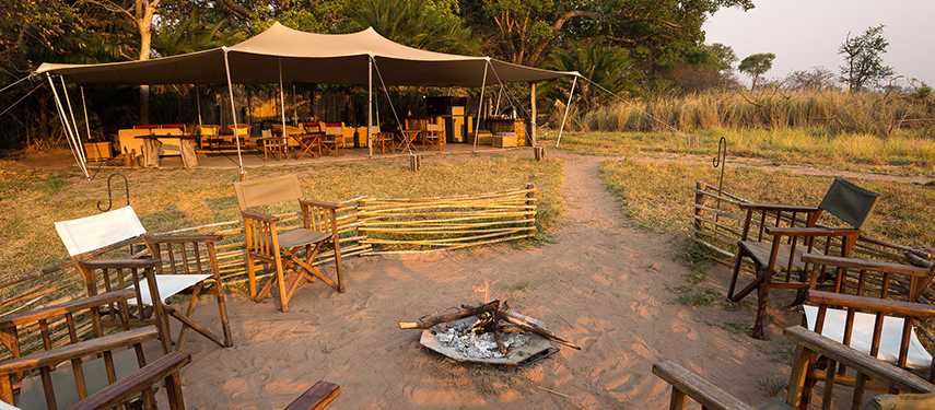 Busanga Bush Camp boma campfire