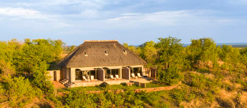 Aerial view of Nantwich safari Lodge, Hwange National Park