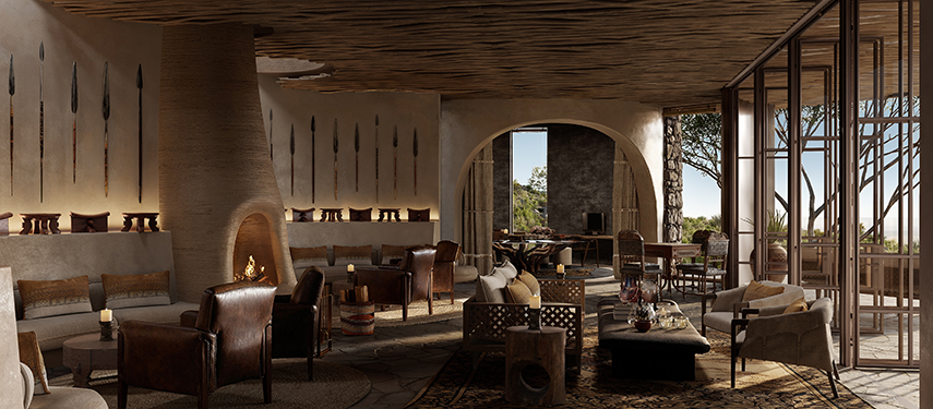 Kenya Suyian Lodge Lounge Library