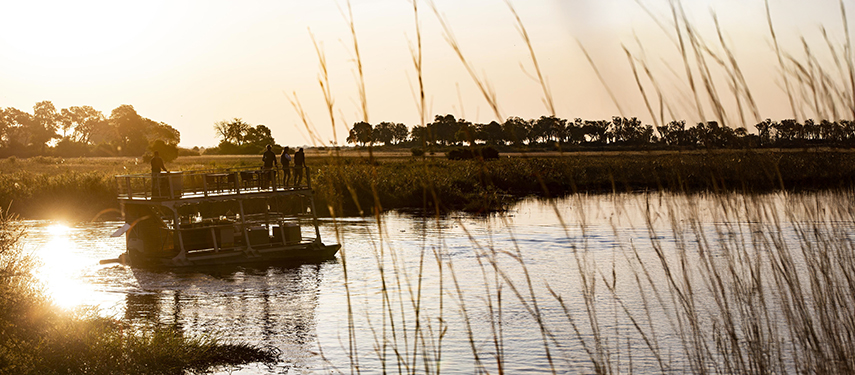Water safari onboard a boat in Linyanti Wildlife Reserve
