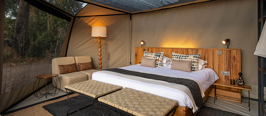 Kokoko Luxury SafariTent Interior With Open Cover