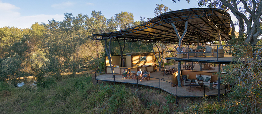 Main Area And Viewing Deck at Mhara River Camp, Mana Pools, Zimbabwe