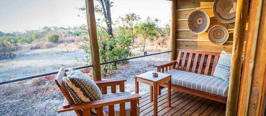 Mankwe Tented Retreat private balcony, Botswana safari tent