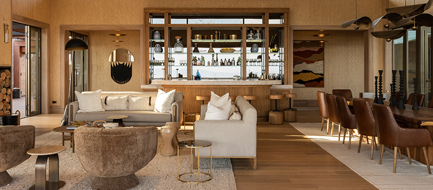 Main lounge area at Singita Milele luxury safari lodge
