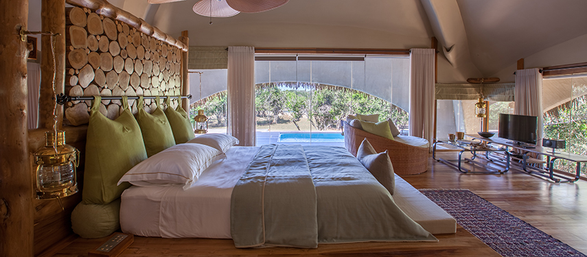 Contemporary private suite at Uga Chena Huts, Sri Lanka